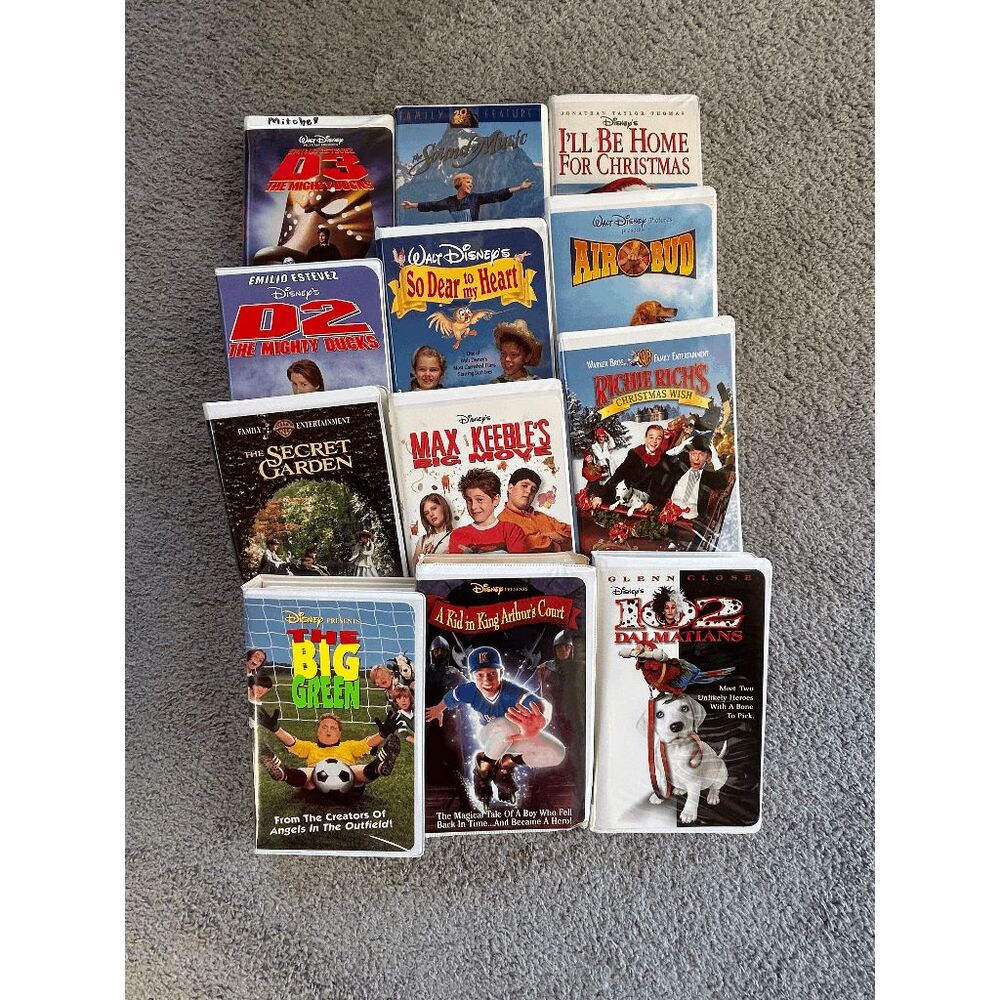 Kids 90's/2000's VHS Movie Lot of 12, Walt Disney & Warner Bros. Family Movies